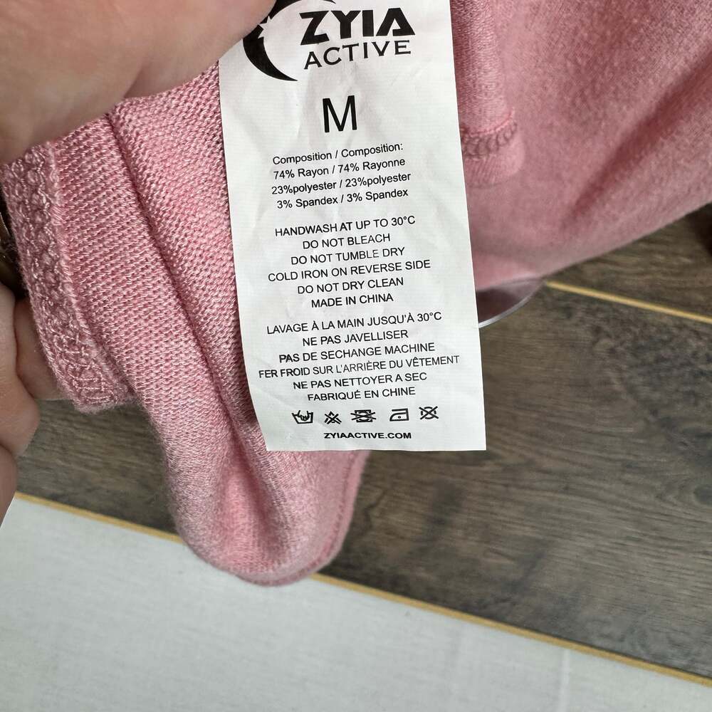 Zyia Active Light Pink Long Sleeve Split Back Wor… - image 5